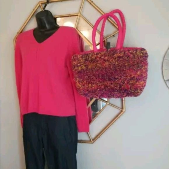 Women's Rare Runway Paris Tote Confetti Multicolored Rare Straw Raffia NWT - Picture 2 of 10